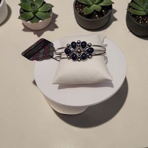 Paparazzi Silver Bracelet with Dark Stones